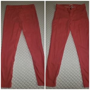 Salmon colored high waisted skinny jean